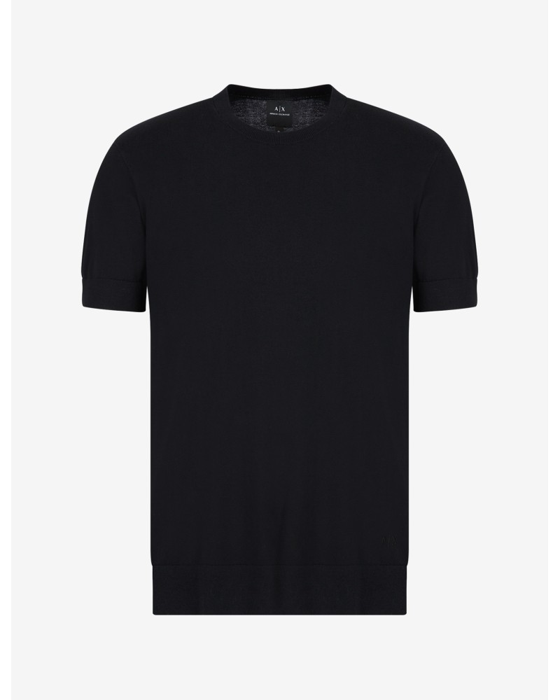 ARMANI AX MAGLIA M/CORTA 100%Cotton.1200 BLACK