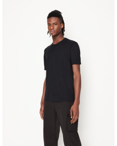ARMANI AX MAGLIA M/CORTA 100%Cotton.1200 BLACK
