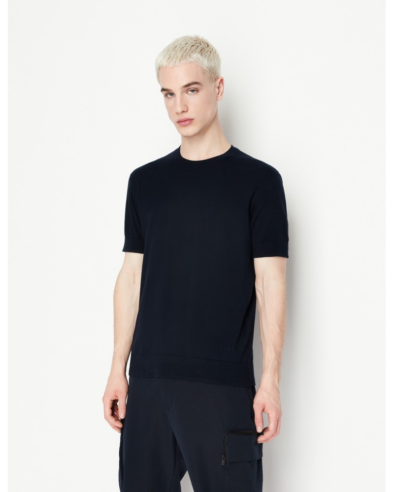 ARMANI AX MAGLIA M/CORTA 100%Cotton.1583 DEEP NAVY