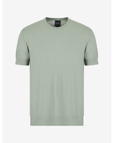 ARMANI AX MAGLIA M/CORTA 100%Cotton.28AB SAGE