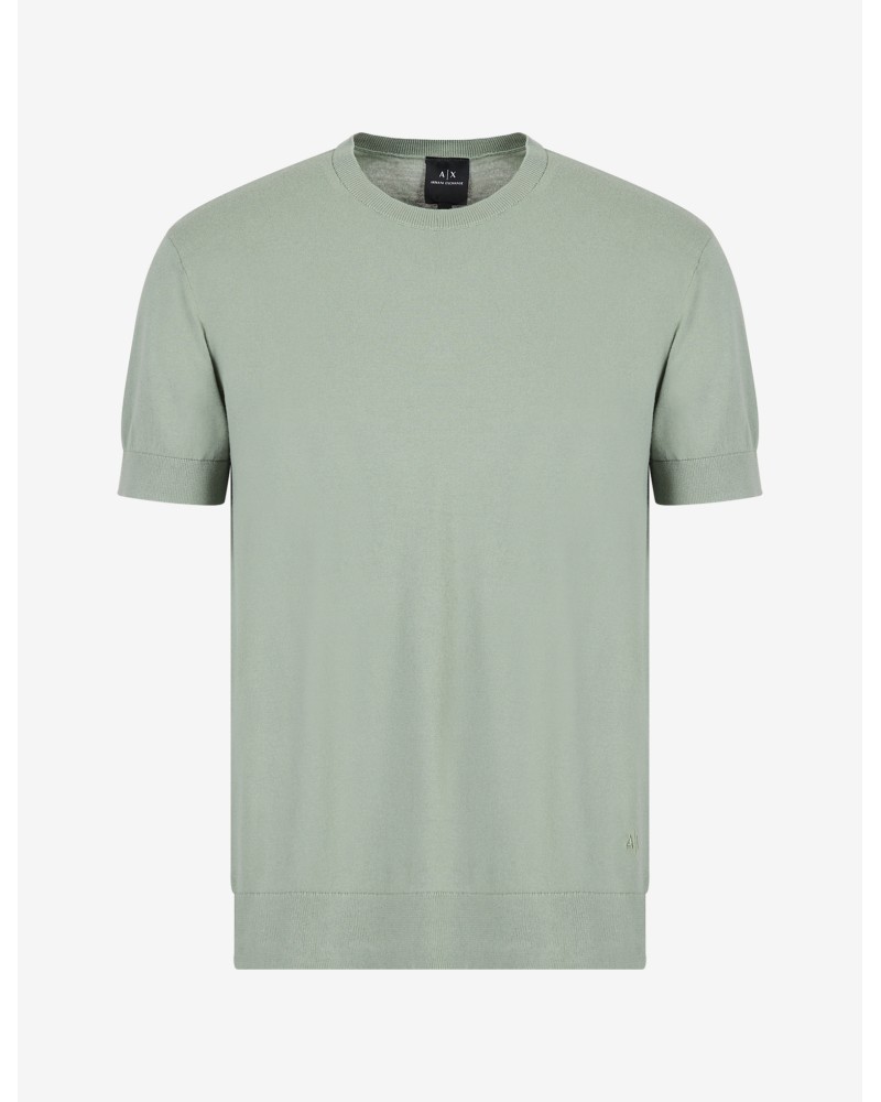 ARMANI AX MAGLIA M/CORTA 100%Cotton.28AB SAGE