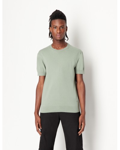 ARMANI AX MAGLIA M/CORTA 100%Cotton.28AB SAGE