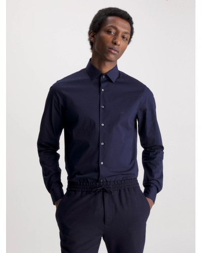 CK CAMICIA M/LUNGA POPLIN STRETCH SLIM.CHW NIGHT SKY