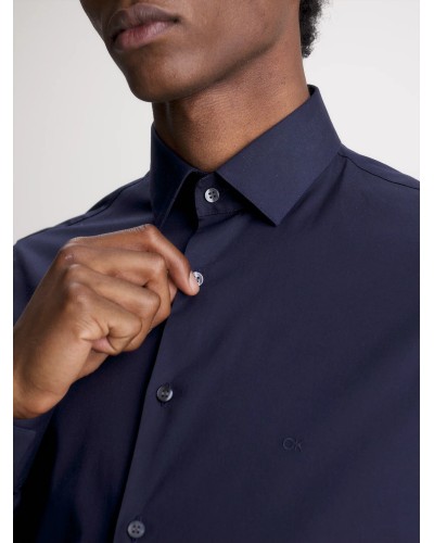 CK CAMICIA M/LUNGA POPLIN STRETCH SLIM.CHW NIGHT SKY
