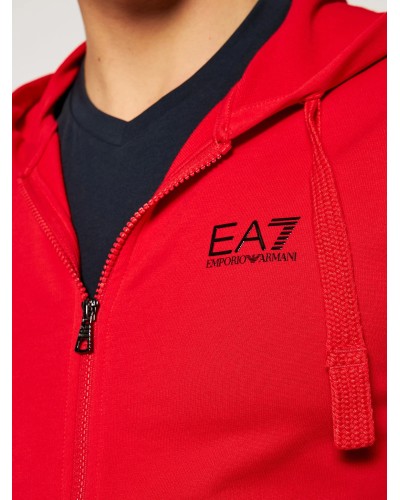 ARMANI EA7 FELPA SWEATSHIRT COTTON 100%.1451 RACING RED
