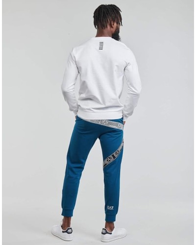 ARMANI EA7 FELPA PARICOLLO  100% COTTON.1100 WHITE
