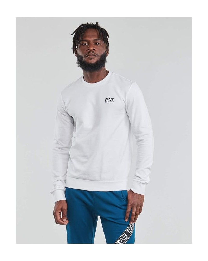 ARMANI EA7 FELPA PARICOLLO  100% COTTON.1100 WHITE