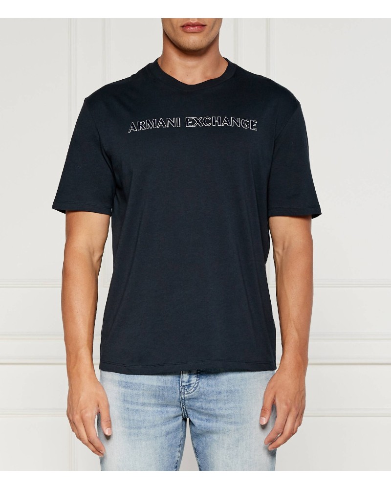 ARMANI AX T-SHIRT M/CORTA 100%COTTON.1510 NAVY