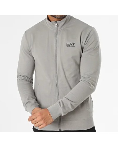 ARMANI EA7 TUTA ZIP COTTON 100% – 29EA GREY/BLACK