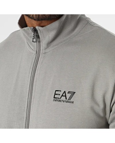 ARMANI EA7 TUTA ZIP COTTON 100% – 29EA GREY/BLACK