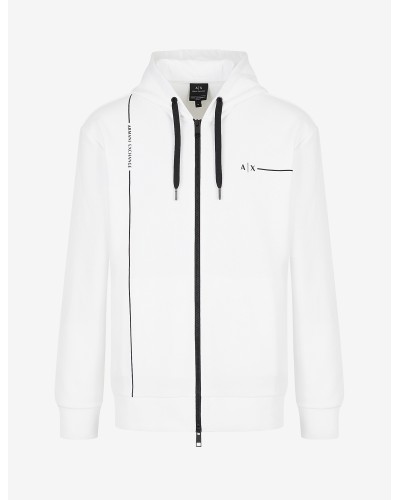 ARMANI AX FELPA C/CAPP 41%POLYESTER,59%COTTON.1100 WHITE