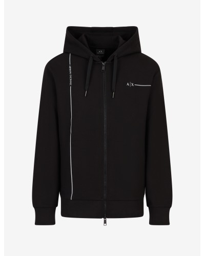 ARMANI AX FELPA C/CAPP 41%POLYESTER,59%COTTON.1200 BLACK