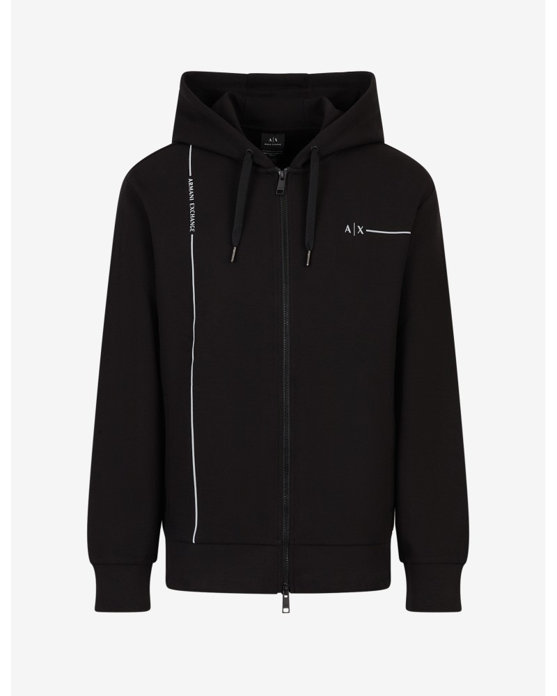 ARMANI AX FELPA C/CAPP 41%POLYESTER,59%COTTON.1200 BLACK