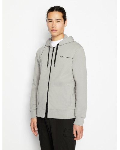 ARMANI AX FELPA C/CAPP 41%POLYESTER,59%COTTON.1913 ZINC