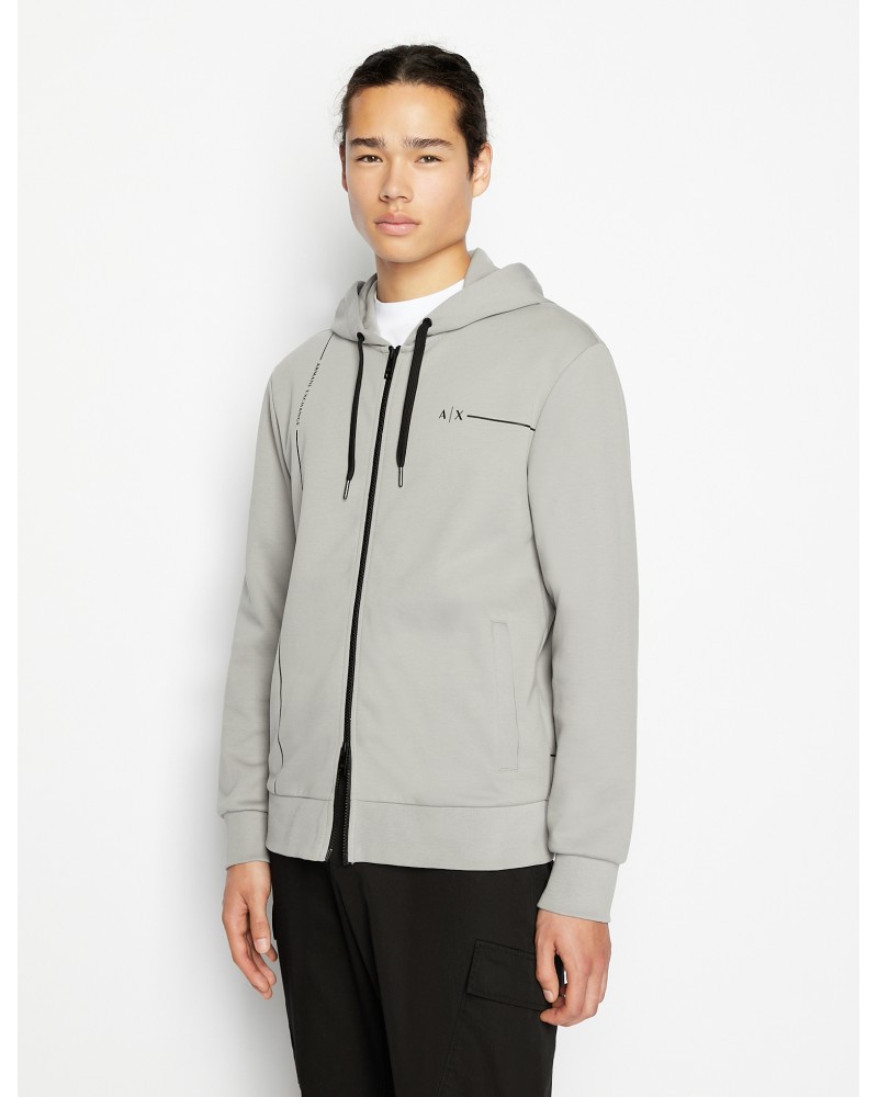 ARMANI AX FELPA C/CAPP 41%POLYESTER,59%COTTON.1913 ZINC