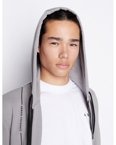 ARMANI AX FELPA C/CAPP 41%POLYESTER,59%COTTON.1913 ZINC