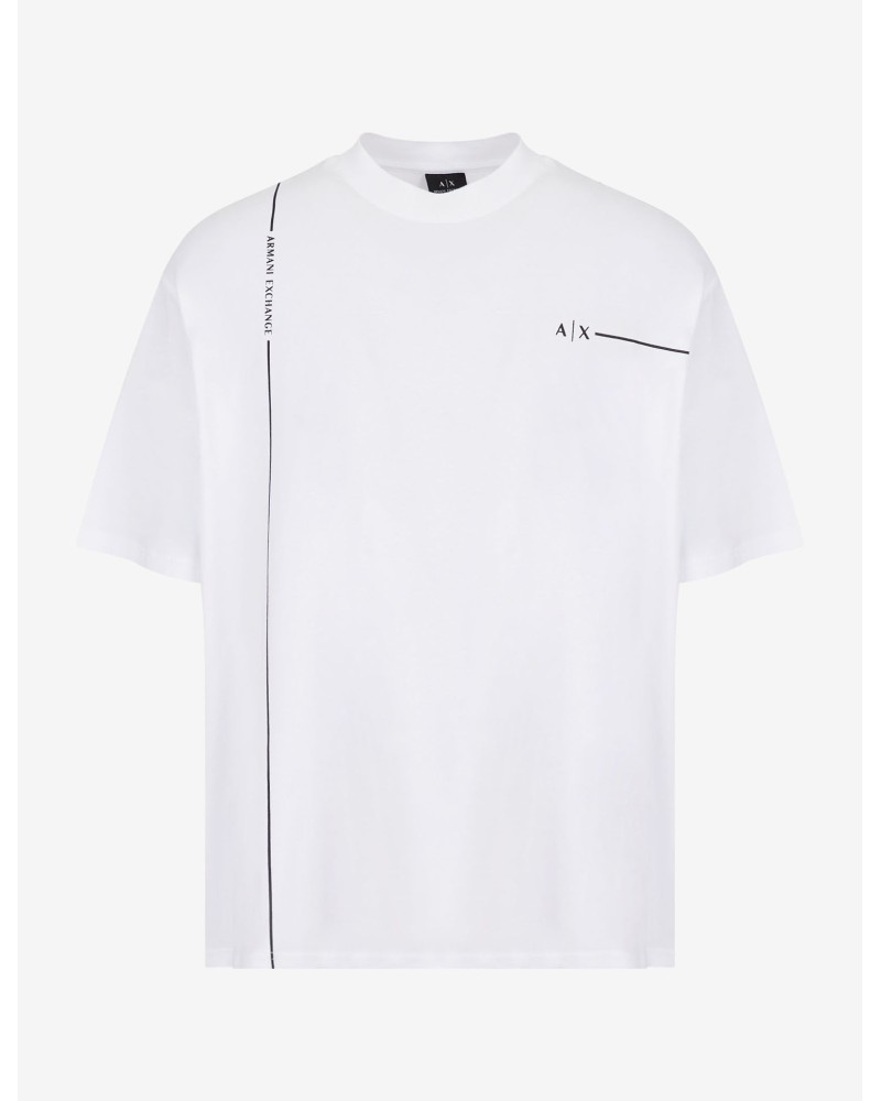 ARMANI AX T-SHIRT M/CORTA 96%COTTON,4%ELASTANE.1100 WHITE