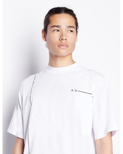 ARMANI AX T-SHIRT M/CORTA 96%COTTON,4%ELASTANE.1100 WHITE