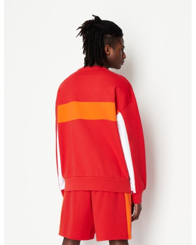 ARMANI AX FELPA PARICOLLO 100%COTTON.04AB MOLTEN L./FLAME/WHIT