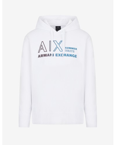 ARMANI AX FELPA C/CAPP 100%COTTON.1100 WHITE