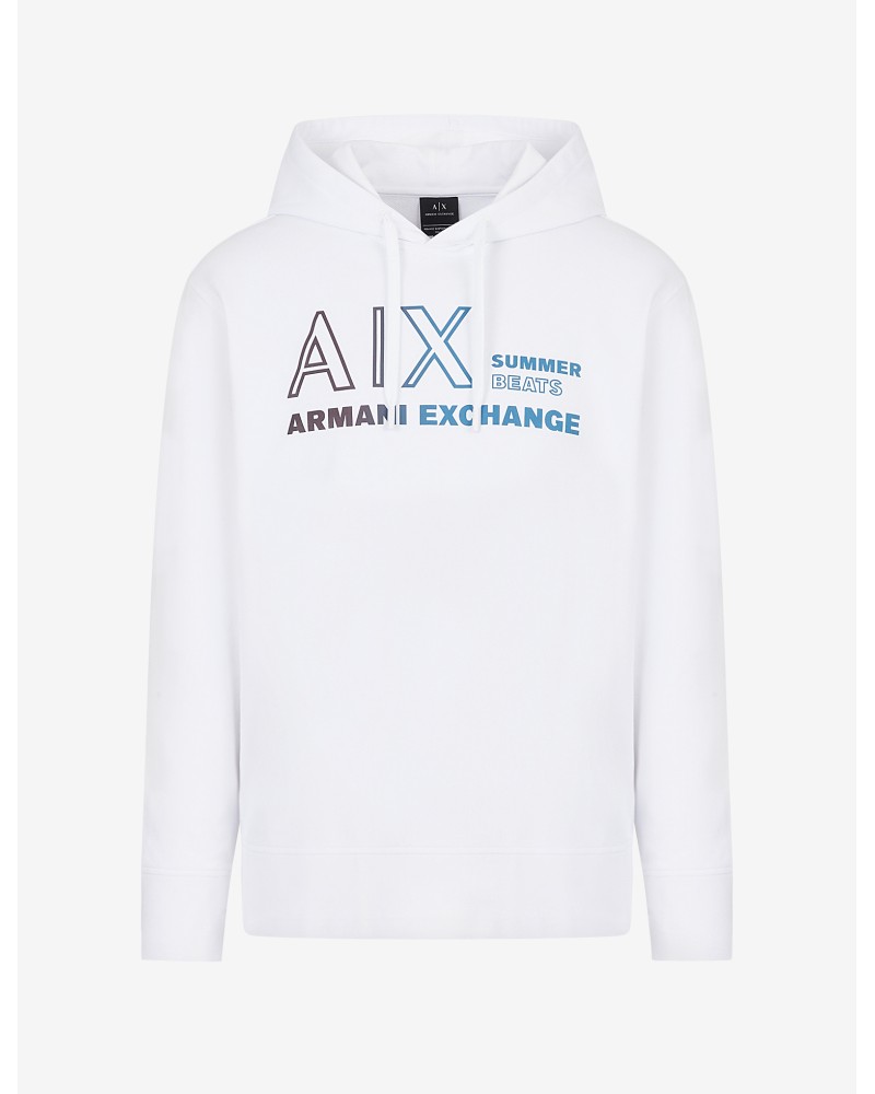 ARMANI AX FELPA C/CAPP 100%COTTON.1100 WHITE