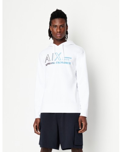 ARMANI AX FELPA C/CAPP 100%COTTON.1100 WHITE