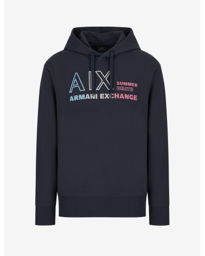 ARMANI AX FELPA C/CAPP 100%COTTON.1510 NAVY