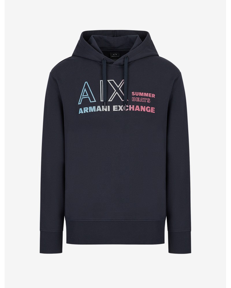 ARMANI AX FELPA C/CAPP 100%COTTON.1510 NAVY