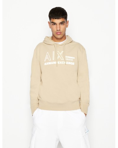 ARMANI AX FELPA C/CAPP 100%Cotton.1785 DARK WHITE PEPPER