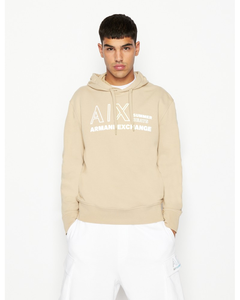 ARMANI AX FELPA C/CAPP 100%Cotton.1785 DARK WHITE PEPPER