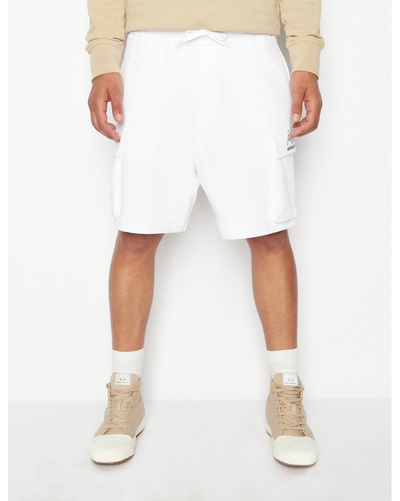ARMANI AX BERMUDA TUTA 100%COTTON.1100 WHITE