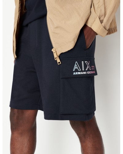 ARMANI AX BERMUDA TUTA 100%COTTON.1510 NAVY