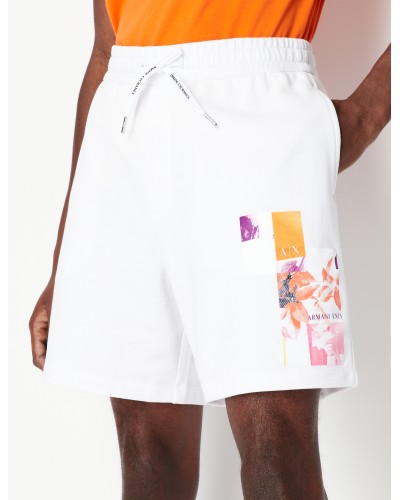 ARMANI AX BERMUDA TUTA 40%POLYESTER,60%COTTON.1100 WHITE