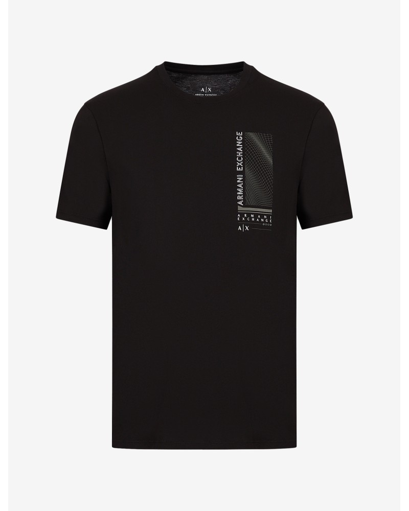 ARMANI AX T-SHIRT M/CORTA 100%COTTON.1200 BLACK