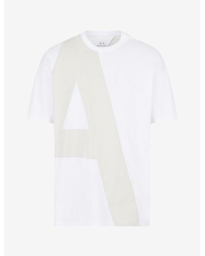 ARMANI AX T-SHIRT M/CORTA 100%COTTON.81BA O.WHITE/WHITE PEPPER