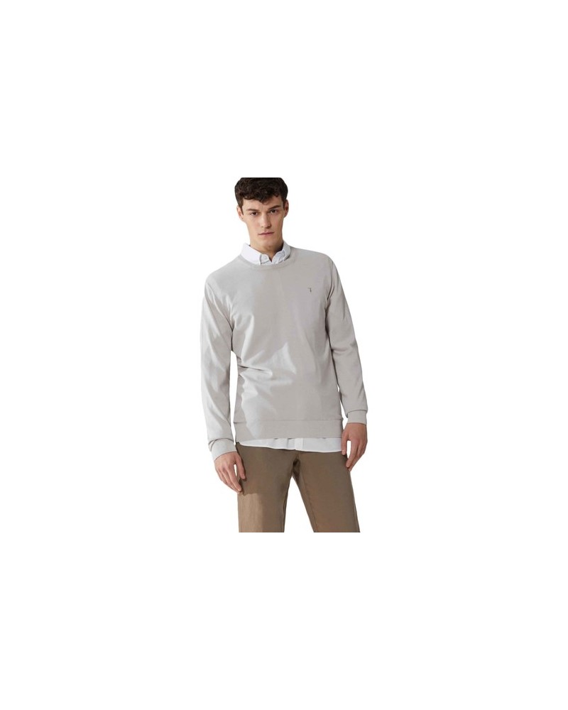 TRUSSARDI SWEATER ROUND NECK PURE COTTON.E030 LUNAR ROCK