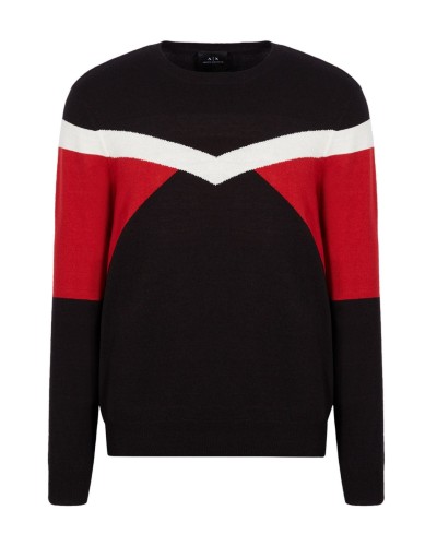 ARMANI AX MAGLIA UOMO.5281 BLACK SCARLET