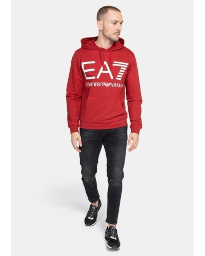 ARMANI EA7 FELPA SWEATSHIRT 100% COTTON.1459 RED DAHLIA