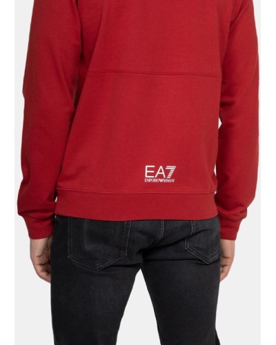ARMANI EA7 FELPA SWEATSHIRT 100% COTTON.1459 RED DAHLIA