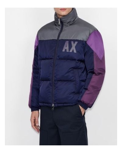 ARMANI AX GIUBBOTTO BLOUSON 100% POLYESTER.2559 EVENING B/IRON G/SHA