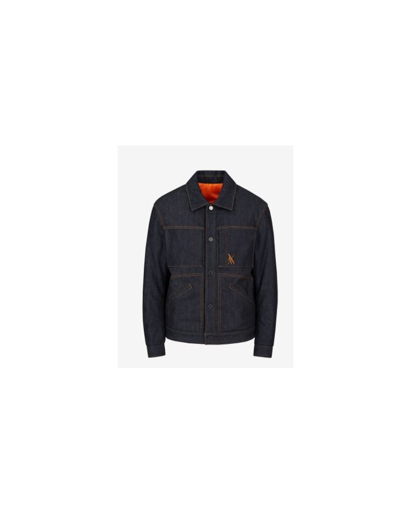 ARMANI AX GIUBBOTTO BLOUSON 96% COTTON, 3% POLYESTER, 1% ELASTANE.85AT INDIGO DENIM/ORIOLE