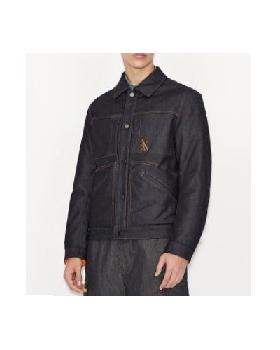 ARMANI AX GIUBBOTTO BLOUSON 96% COTTON, 3% POLYESTER, 1% ELASTANE.85AT INDIGO DENIM/ORIOLE