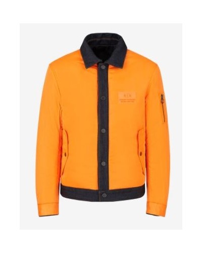 ARMANI AX GIUBBOTTO BLOUSON 96% COTTON, 3% POLYESTER, 1% ELASTANE.85AT INDIGO DENIM/ORIOLE