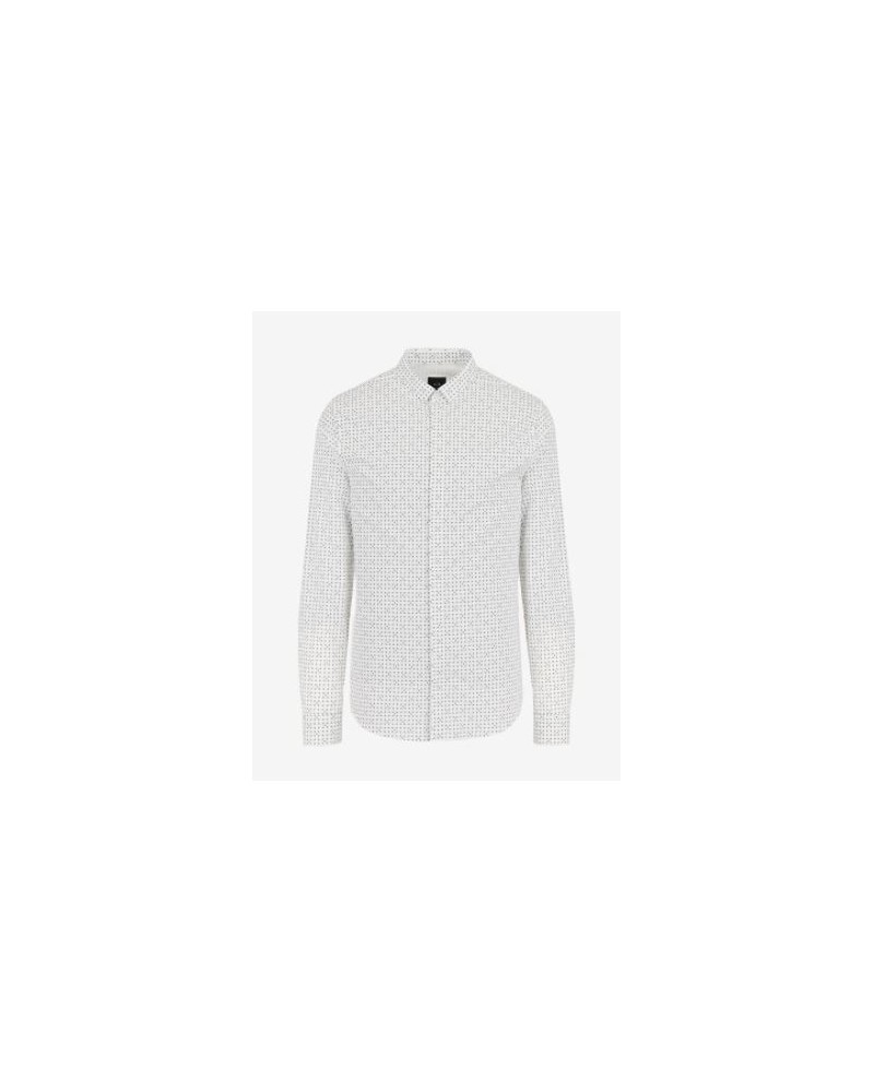 ARMANI AX CAMICIA SHIRT 97% COTTON, 3% ELASTANE.2152 WHITE RHOMBUS