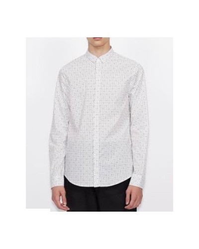 ARMANI AX CAMICIA SHIRT 97% COTTON, 3% ELASTANE.2152 WHITE RHOMBUS
