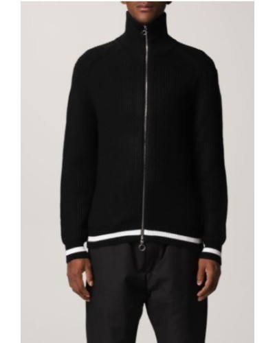 ARMANI AX MAGLIERIA CARDIGAN 35% COTTON, 33% VIRGIN WOOL, 32% ACRYLIC.1200 BLACK