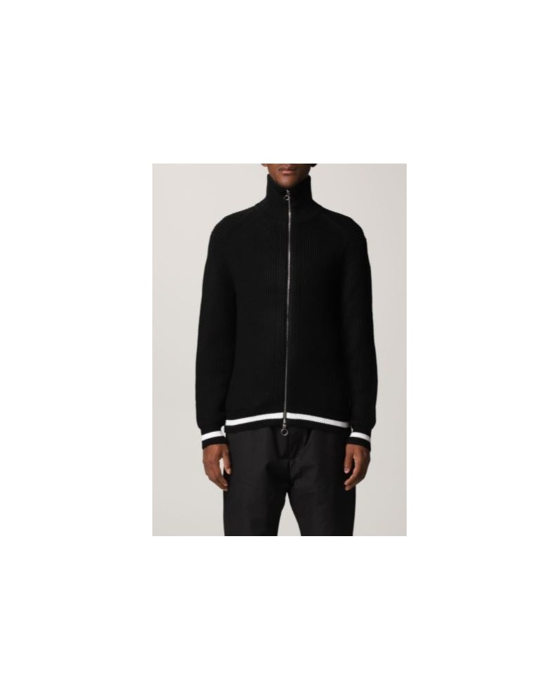 ARMANI AX MAGLIERIA CARDIGAN 35% COTTON, 33% VIRGIN WOOL, 32% ACRYLIC.1200 BLACK
