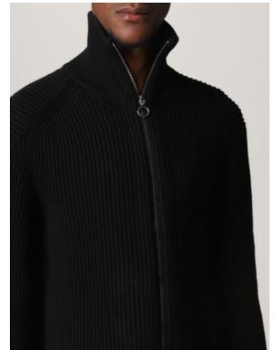 ARMANI AX MAGLIERIA CARDIGAN 35% COTTON, 33% VIRGIN WOOL, 32% ACRYLIC.1200 BLACK