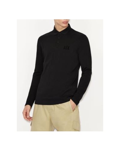ARMANI AX POLO POLO 100% COTTON.1200 BLACK