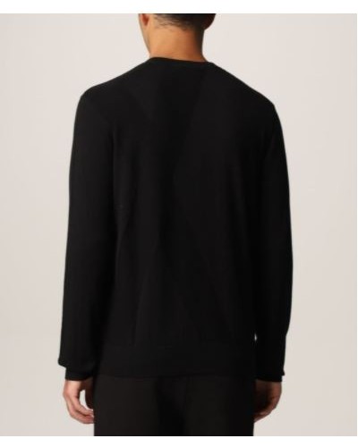 ARMANI AX MAGLIERIA PULLOVER 94% COTTON, 6% CASHMERE.1200 BLACK